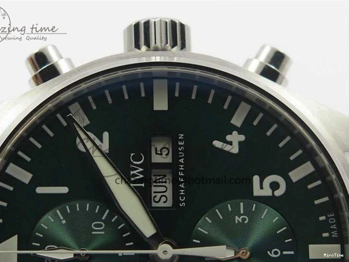 MIROTIME 0414 Pilot Chrono IW377726 ZF 1:1 Best Edition Green Dial on Brown Leather Strap A Trendsetting 7125